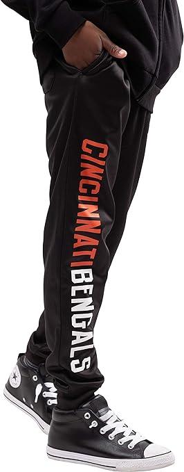 Ultra Game NFL Cincinnati Bengals Youth High Performance Moisture Wicking Fleece Jogger Sweatpants|Cincinnati Bengals - UltraGameShop