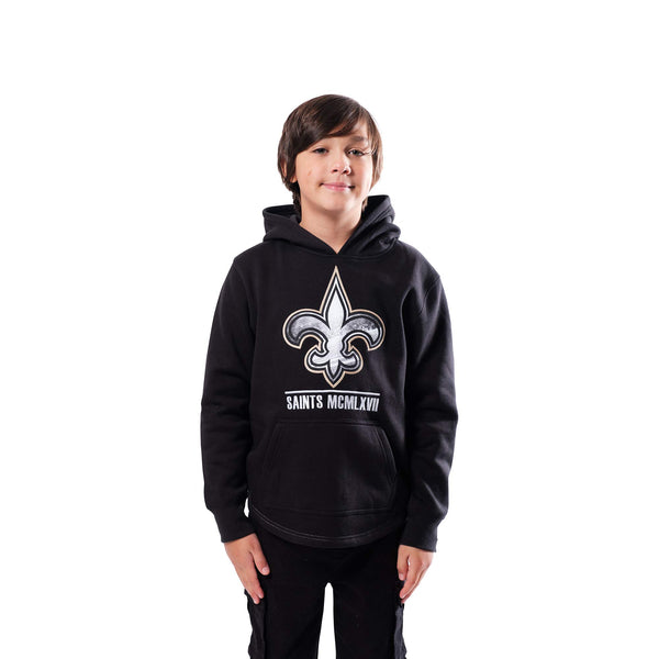 Ultra Game NFL New Orleans Saints Youth Soft Fleece Pullover Hoodie Sweatshirt|New Orleans Saints