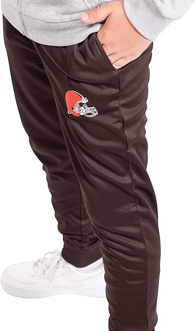 Ultra Game NFL Cleveland Browns Youth High Performance Moisture Wicking Fleece Jogger Sweatpants|Cleveland Browns