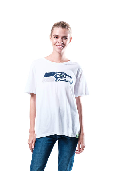 Ultra Game NFL Seattle Seahawks Womens Soft Vintage Distressed Graphics Jersey Tee Shirt|Seattle Seahawks