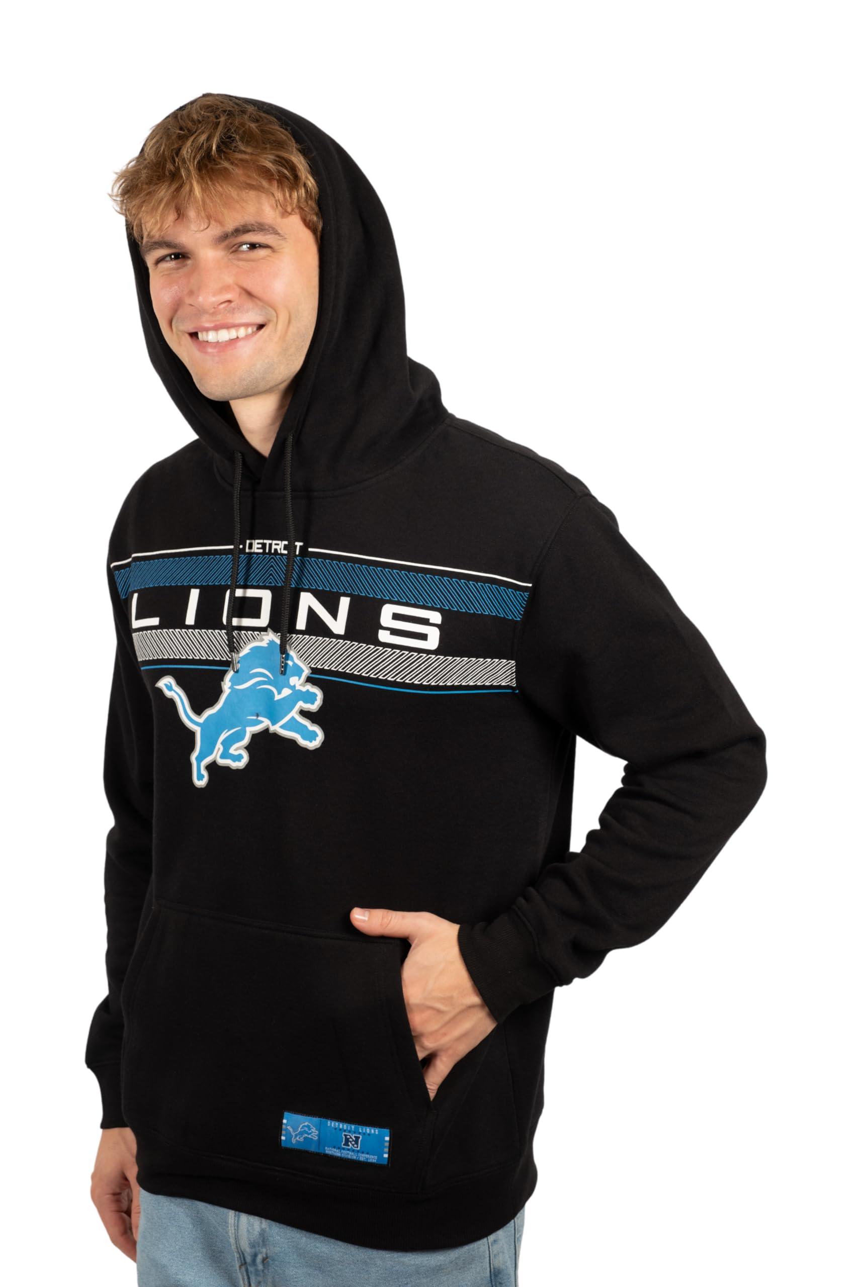 Ultra Game NFL Detroit Lions Mens Super Soft Supreme Pullover Hoodie Sweatshirt|Detroit Lions - UltraGameShop