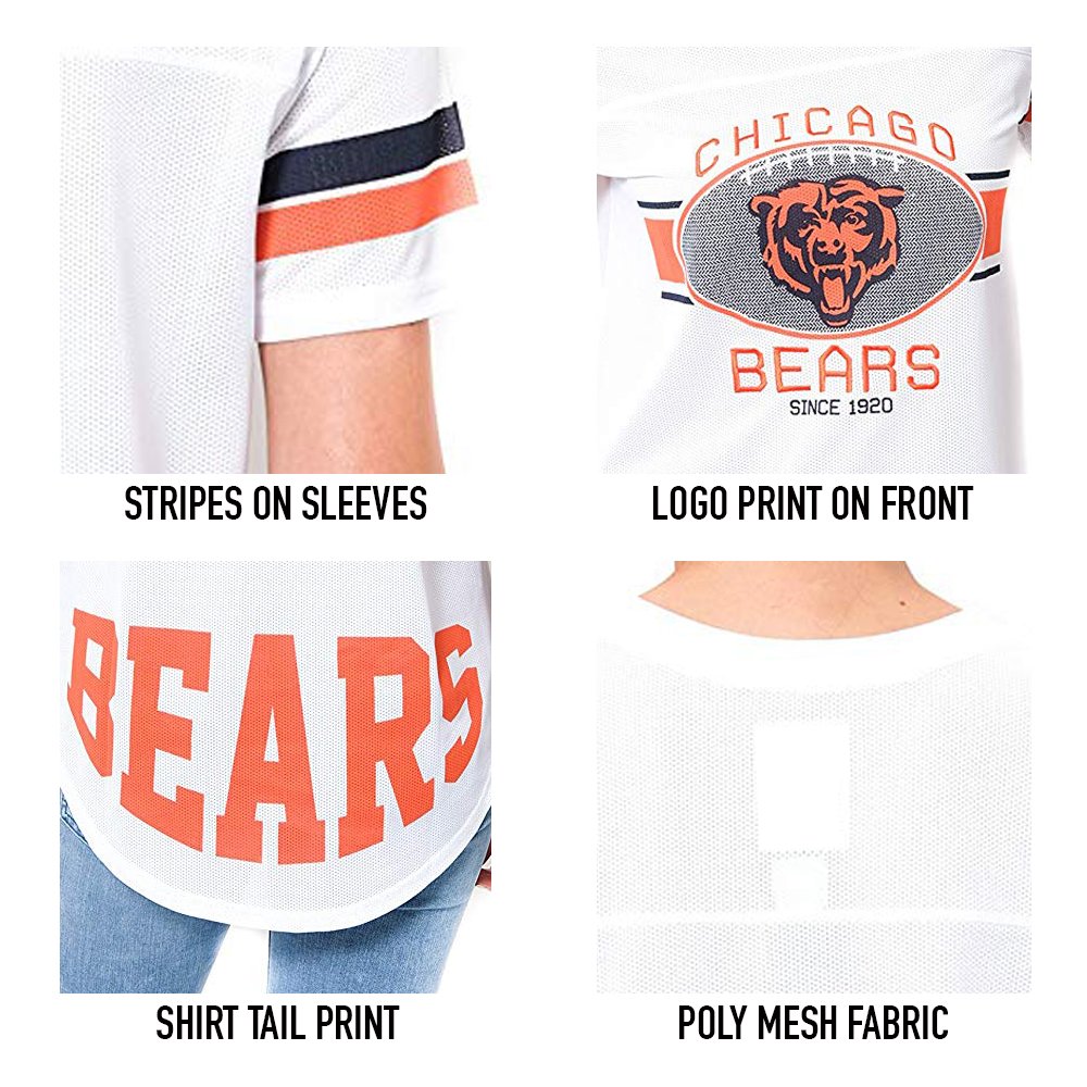 Ultra Game NFL Chicago Bears Womens Soft Mesh Jersey Varsity Tee Shirt|Chicago Bears