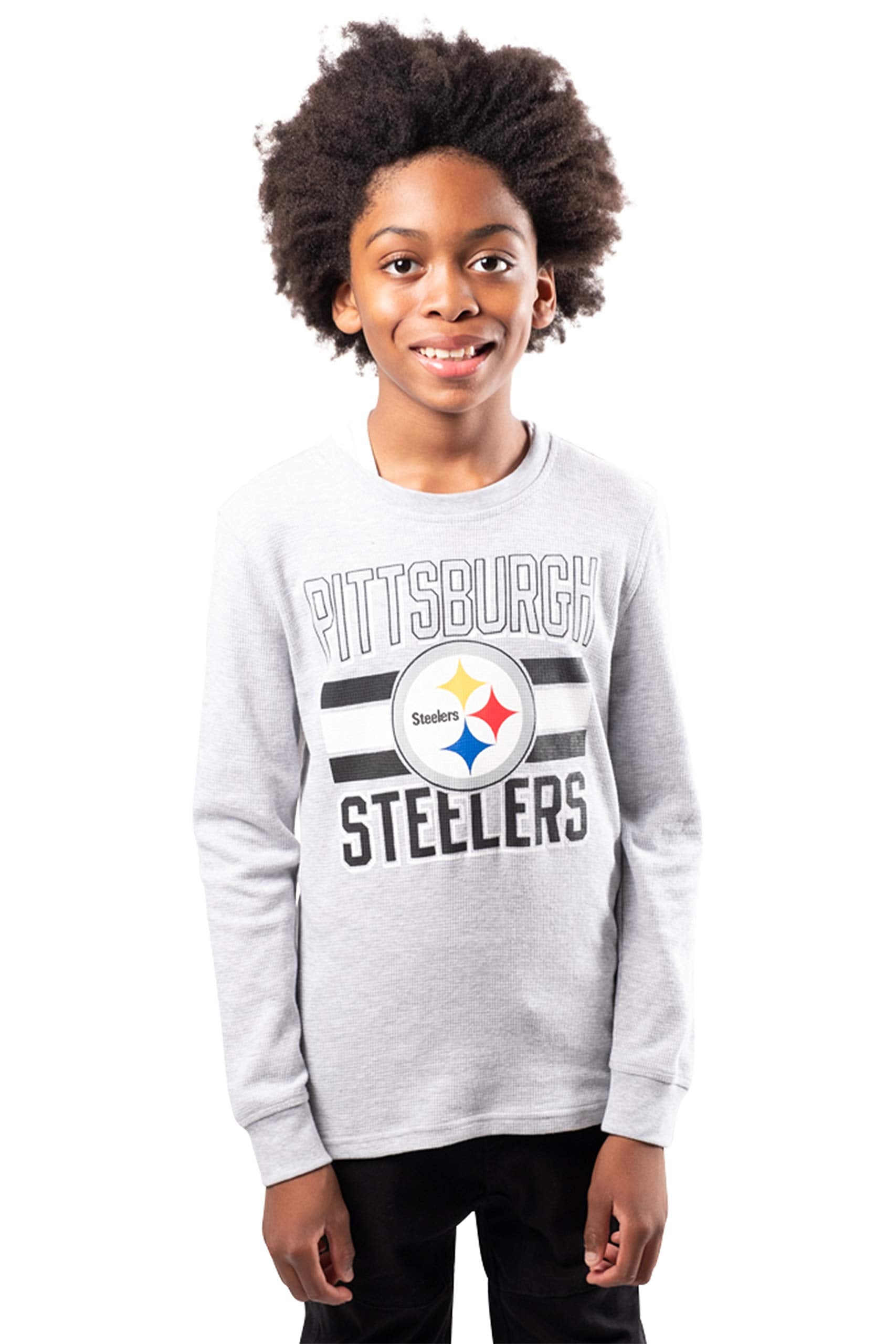 Ultra Game NFL Pittsburgh Steelers Youth Lightweight Active Thermal Long Sleeve Shirt |Pittsburgh Steelers