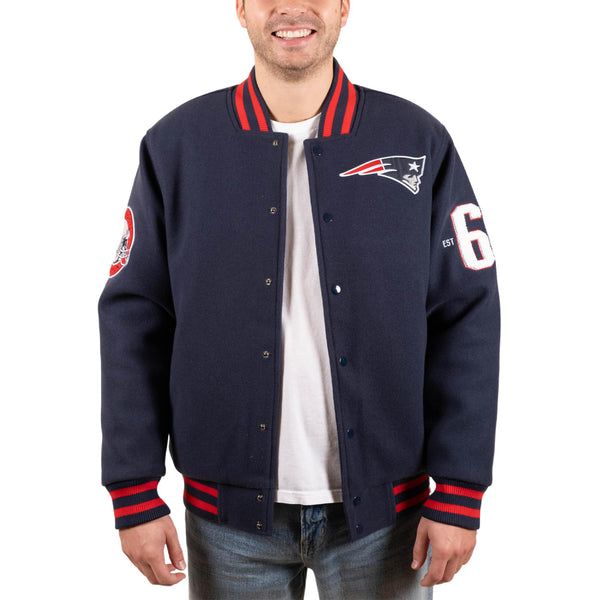 Ultra Game NFL New England Patriots Mens Classic Varsity Coaches Jacket|New England Patriots