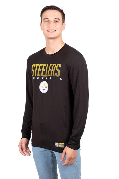 Ultra Game NFL Pittsburgh Steelers Mens Active Lightweight Quick Dry Long Sleeve T-Shirt|Pittsburgh Steelers - UltraGameShop