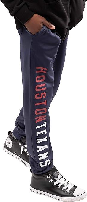 Ultra Game NFL Houston Texans Youth High Performance Moisture Wicking Fleece Jogger Sweatpants|Houston Texans - UltraGameShop