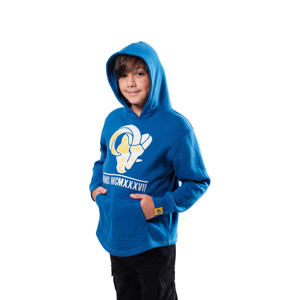 Ultra Game NFL Los Angeles Rams Youth Soft Fleece Pullover Hoodie Sweatshirt|Los Angeles Rams - UltraGameShop