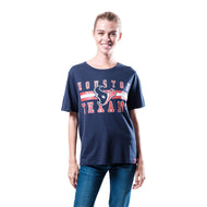 Ultra Game NFL Houston Texans Womens Distressed Graphics Soft Crew Neck Tee Shirt|Houston Texans