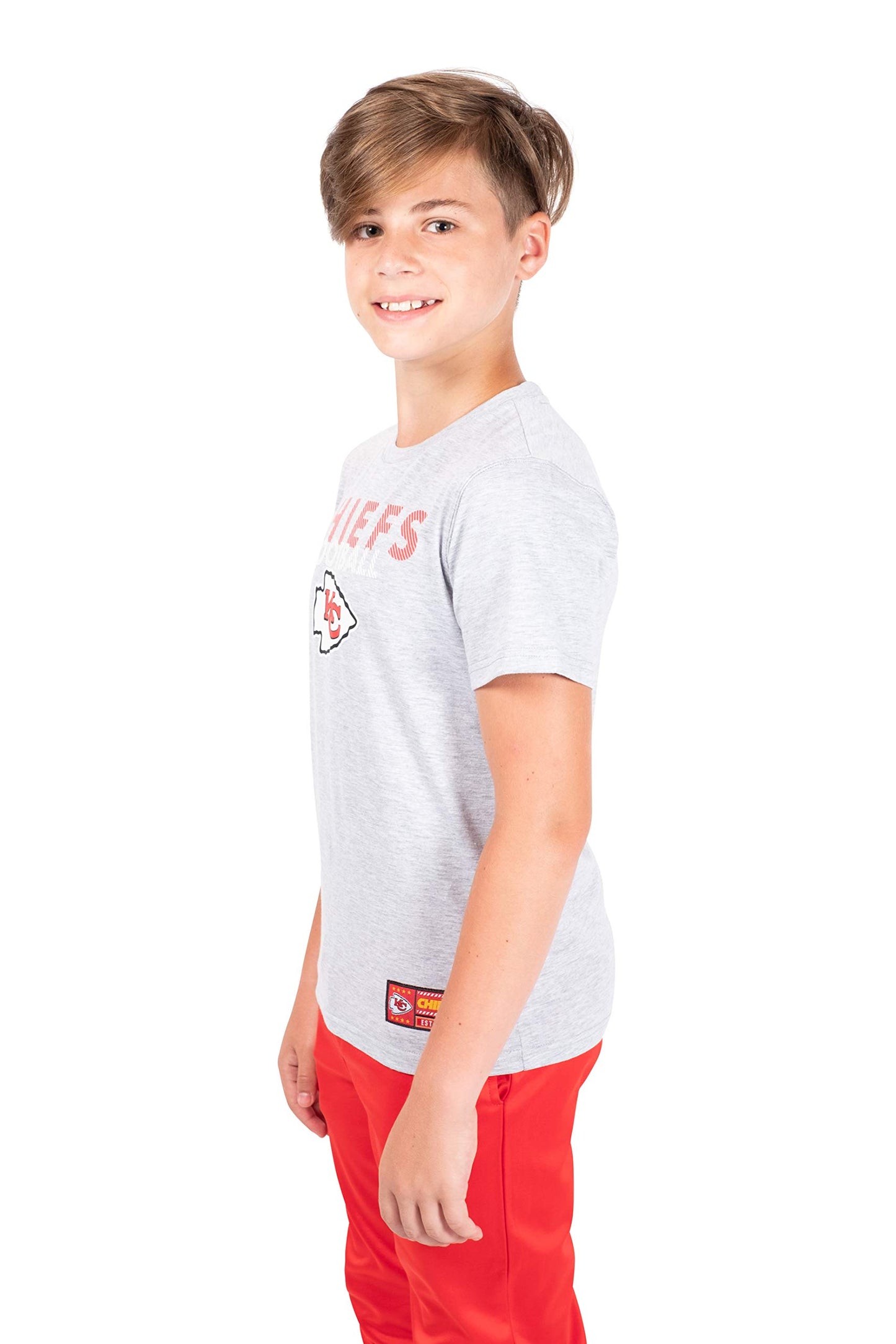 Ultra Game NFL Kansas City Chiefs Youth Active Crew Neck Tee Shirt|Kansas City Chiefs - UltraGameShop