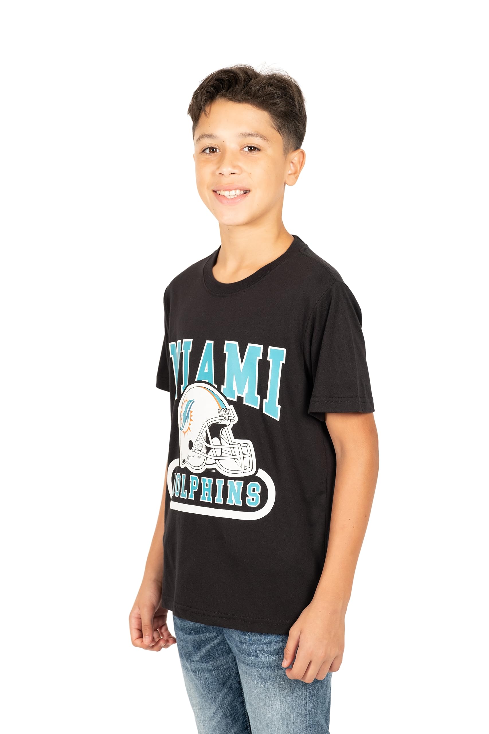 Ultra Game NFL Miami Dolphins Youth Super Soft Game Day Crew Neck T-Shirt|Miami Dolphins