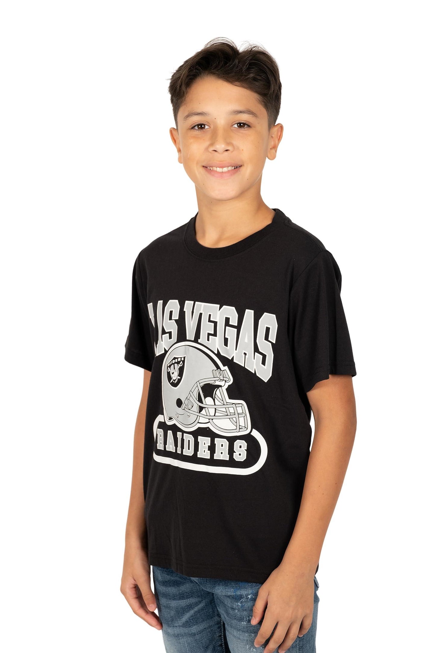 Ultra Game NFL Las Vegas Raiders Youth Super Soft Game Day Crew Neck T-Shirt|Las Vegas Raiders - UltraGameShop