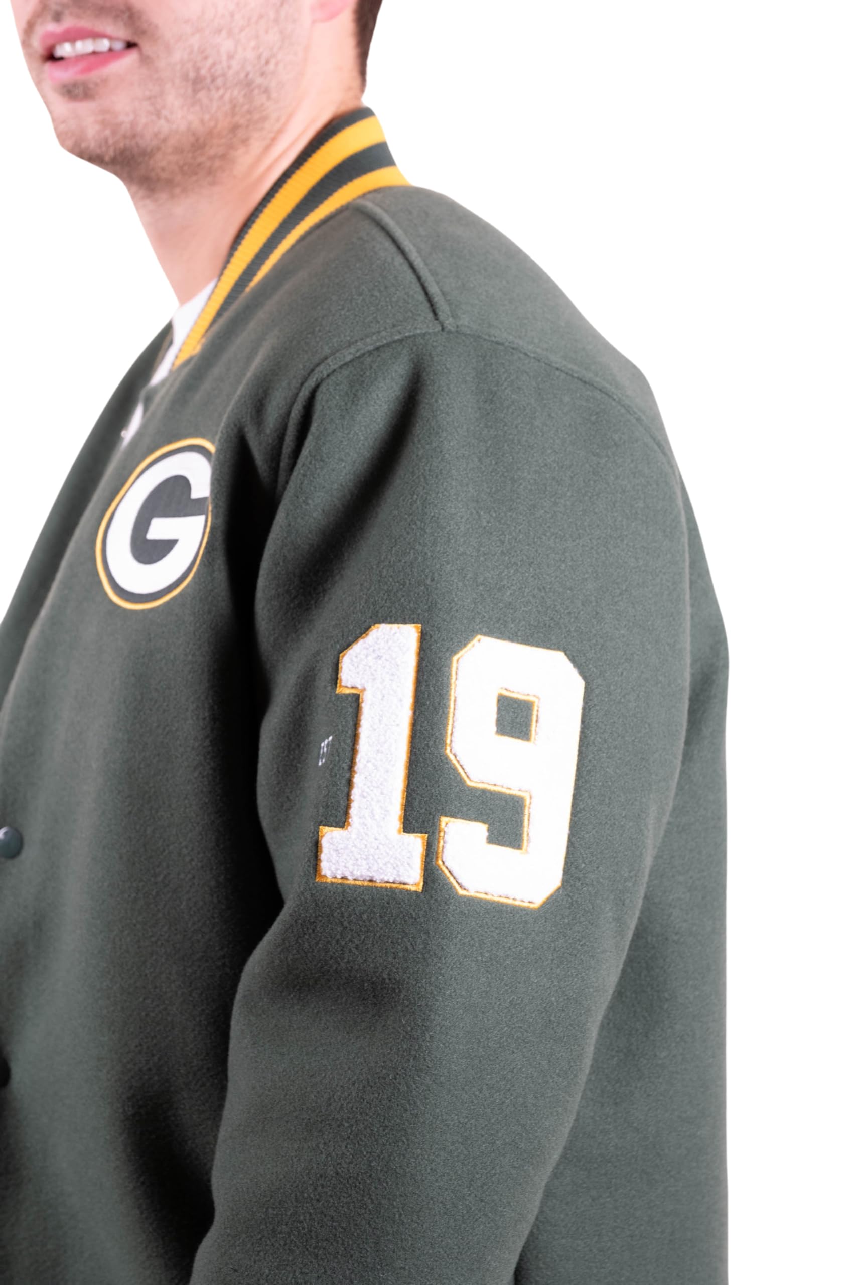 Ultra Game NFL Green Bay Packers Mens Classic Varsity Coaches Jacket|Green Bay Packers