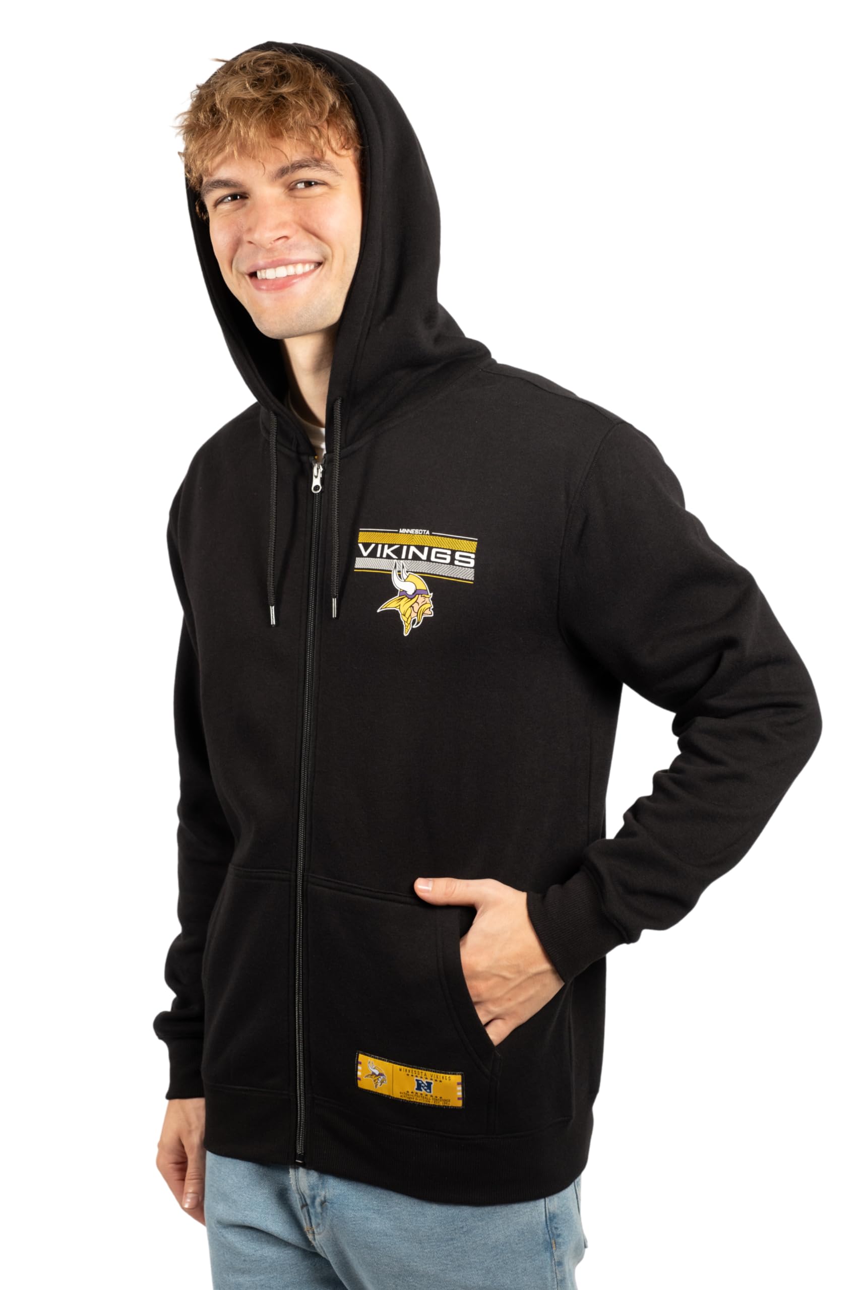 Ultra Game NFL Minnesota Vikings Mens Standard Sherpa Full Zip Cozy Fleece Hoodie Sweatshirt Jacket|Minnesota Vikings