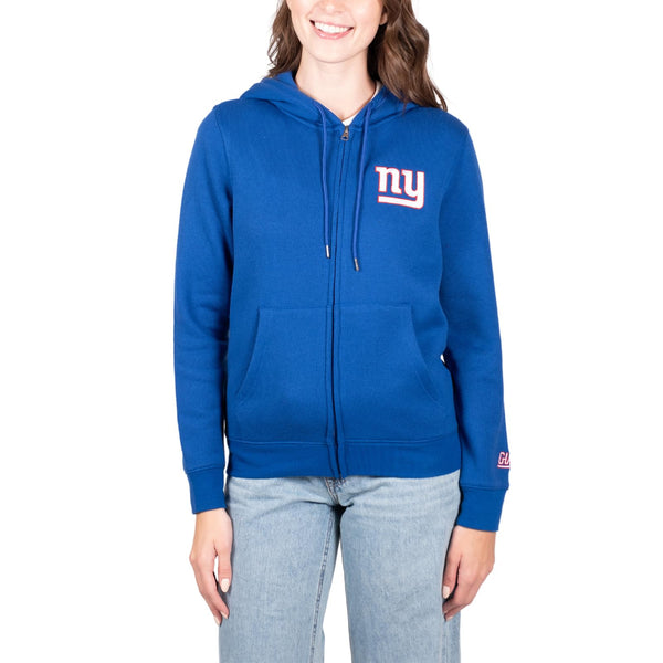 Ultra Game NFL New York Giants Womens Full Zip Soft Marl Knit Hoodie Sweatshirt Jacket|New York Giants