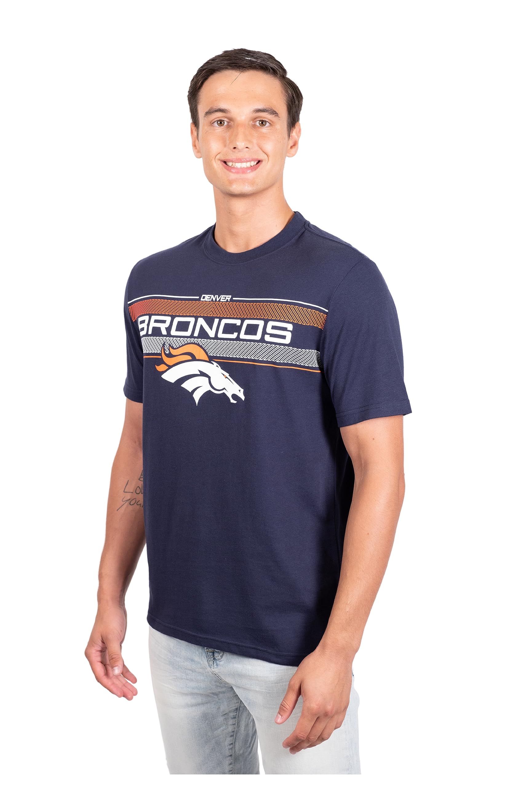Ultra Game NFL Denver Broncos Mens Super Soft Ultimate Game Day Crew Neck T-Shirt|Denver Broncos
