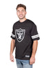Ultra Game NFL Mens Standard Jersey Crew Neck Mesh Stripe T-Shirt|Las Vegas Raiders - UltraGameShop