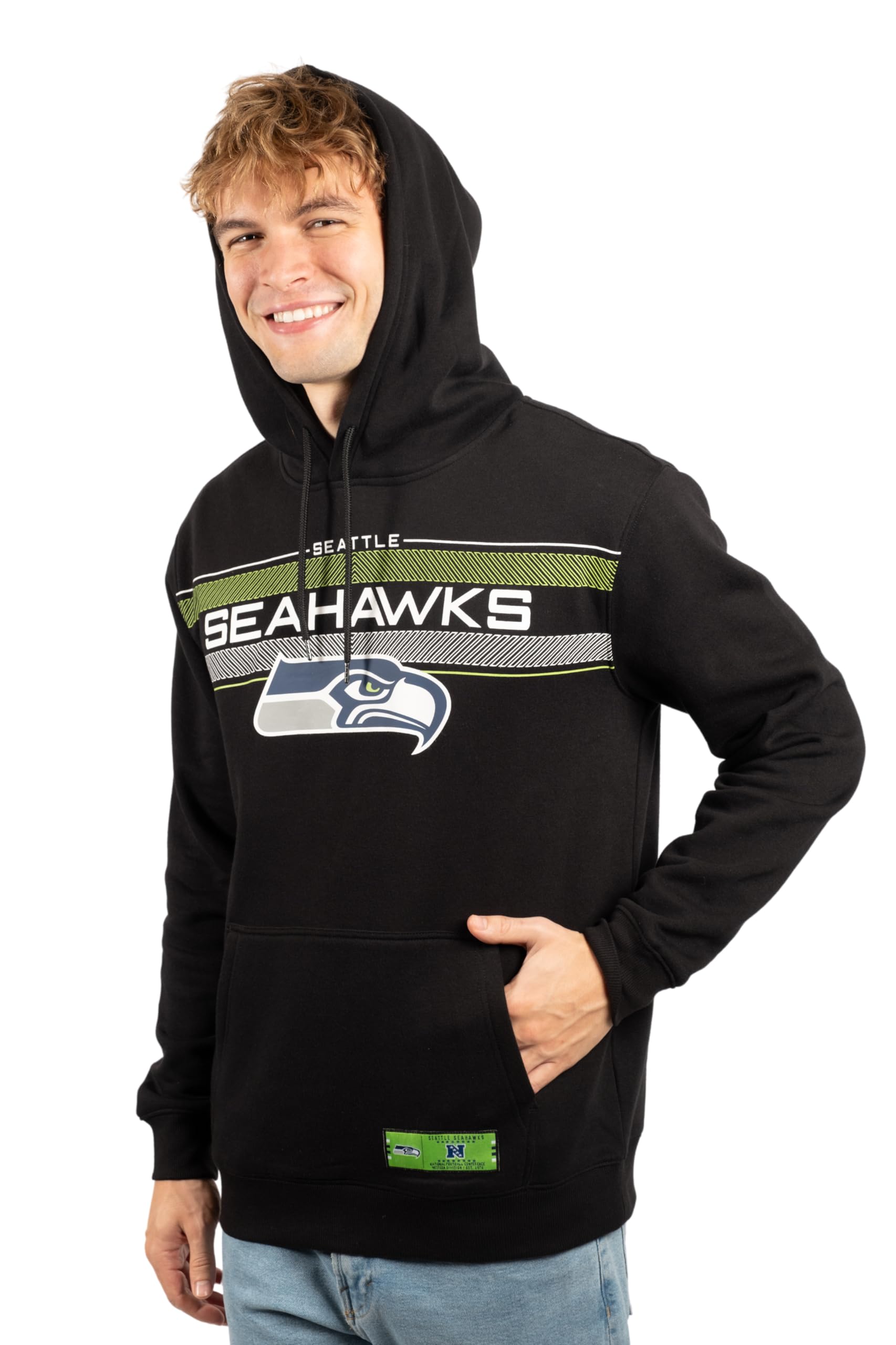 Ultra Game NFL Seattle Seahawks Mens Super Soft Supreme Pullover Hoodie Sweatshirt|Seattle Seahawks