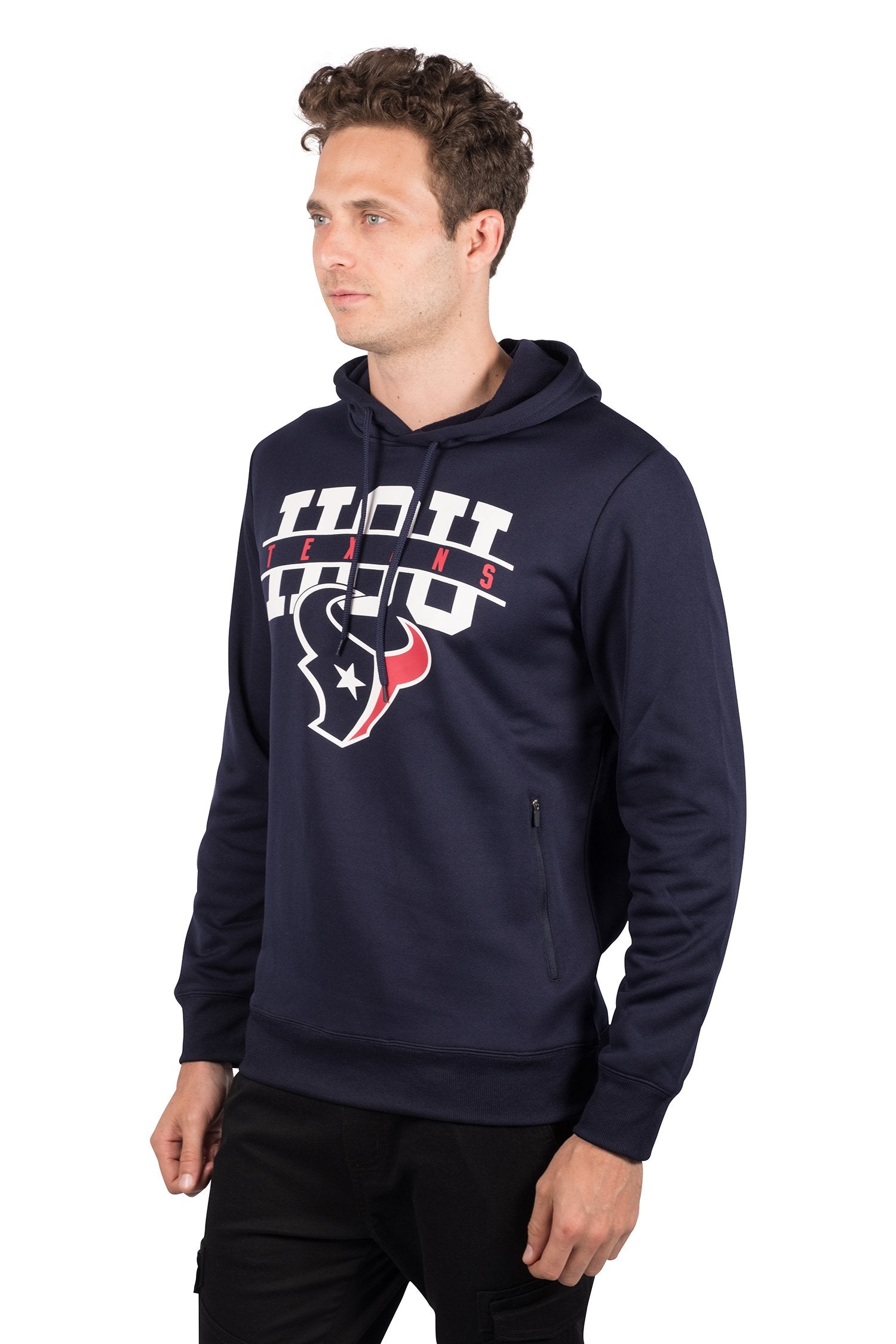 Ultra Game NFL Houston Texans Mens Soft Fleece Hoodie Pullover Sweatshirt With Zipper Pockets|Houston Texans