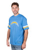 Ultra Game NFL Los Angeles Chargers Mens Standard Jersey Crew Neck Mesh Stripe T-Shirt|Los Angeles Chargers