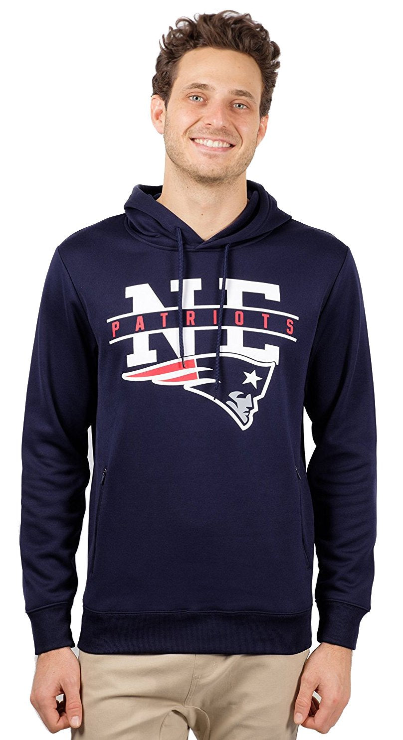 Ultra Game NFL New England Patriots Mens Soft Fleece Hoodie Pullover Sweatshirt With Zipper Pockets|New England Patriots - UltraGameShop