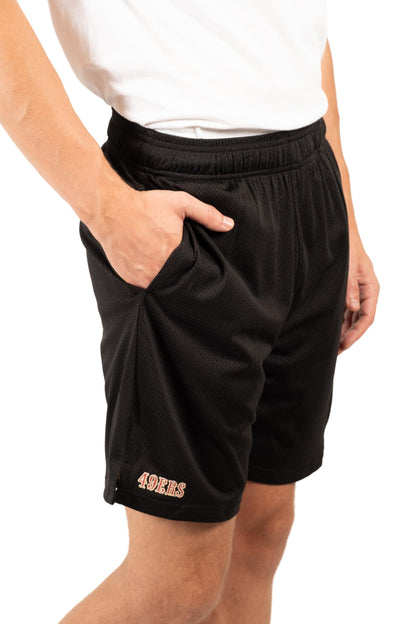 Ultra Game NFL San Francisco 49ers Mens 7 Inch Soft Mesh Active Training Shorts|San Francisco 49ers - UltraGameShop