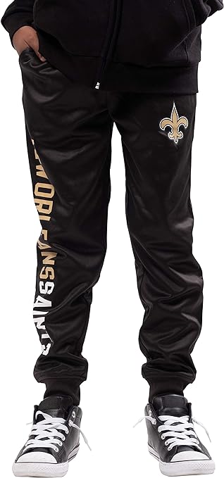 Ultra Game NFL New Orleans Saints Youth High Performance Moisture Wicking Fleece Jogger Sweatpants|New Orleans Saints - UltraGameShop