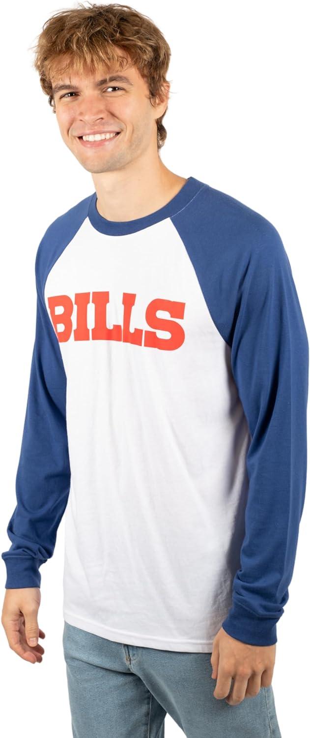 Ultra Game NFL Buffalo Bills Mens Super Soft Raglan Baseball Long Sleeve T-Shirt|Buffalo Bills - UltraGameShop