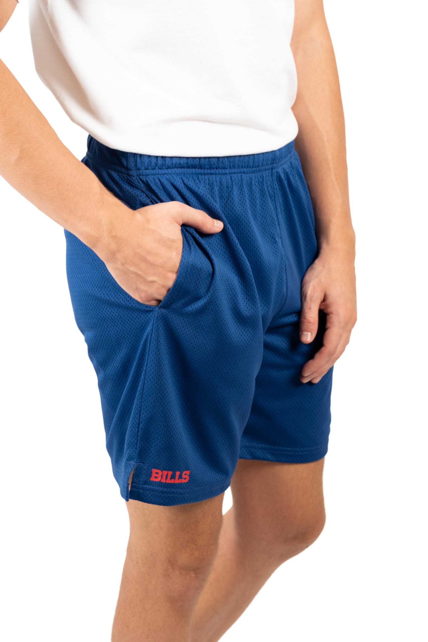 Ultra Game NFL Buffalo Bills Mens 7 Inch Soft Mesh Active Training Shorts|Buffalo Bills - UltraGameShop