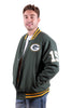 Ultra Game NFL Green Bay Packers Mens Classic Varsity Coaches Jacket|Green Bay Packers