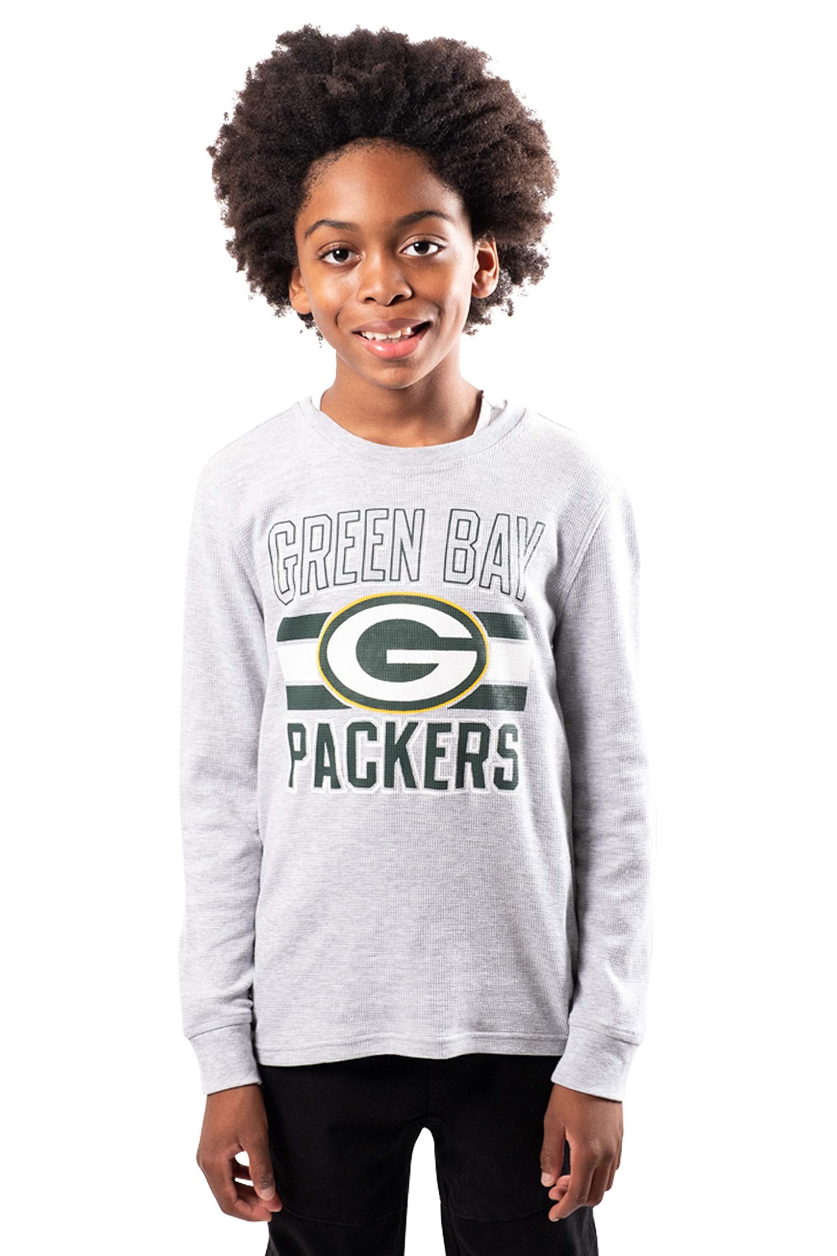 Ultra Game NFL Green Bay Packers Youth Lightweight Active Thermal Long Sleeve Shirt |Green Bay Packers