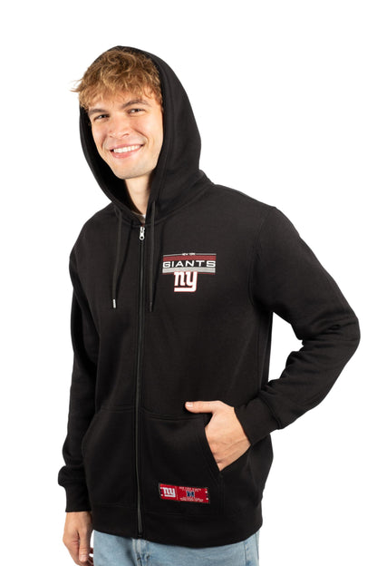 Ultra Game NFL New York Giants Mens Standard Sherpa Full Zip Cozy Fleece Hoodie Sweatshirt Jacket|New York Giants - UltraGameShop