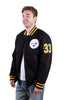 Ultra Game NFL Pittsburgh Steelers Mens Classic Varsity Coaches Jacket|Pittsburgh Steelers