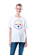 Ultra Game NFL Pittsburgh Steelers Womens Soft Vintage Distressed Graphics Jersey Tee Shirt|Pittsburgh Steelers