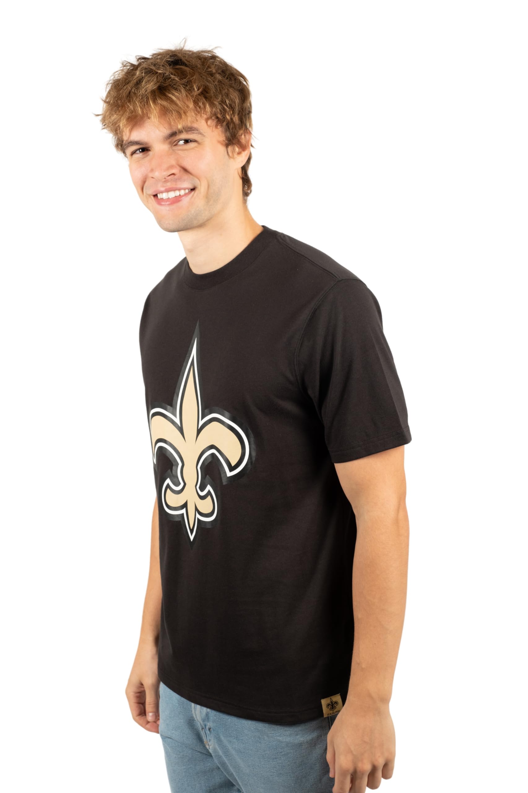 Ultra Game NFL New Orleans Saints Mens Super Soft Ultimate Team Logo T-Shirt|New Orleans Saints