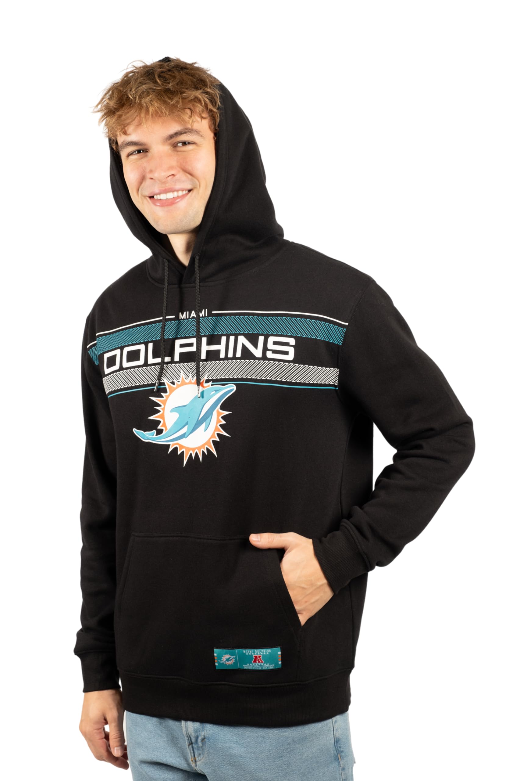 Ultra Game NFL Miami Dolphins Mens Super Soft Supreme Pullover Hoodie Sweatshirt|Miami Dolphins