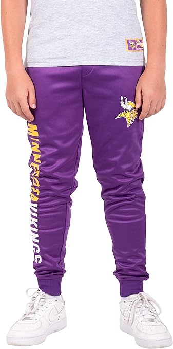 Ultra Game NFL Minnesota Vikings Youth High Performance Moisture Wicking Fleece Jogger Sweatpants|Minnesota Vikings - UltraGameShop