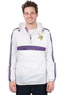 Ultra Game NFL Minnesota Vikings Mens Quarter Zip Pullover Hoodie Packable Windbreaker Jacket|Minnesota Vikings