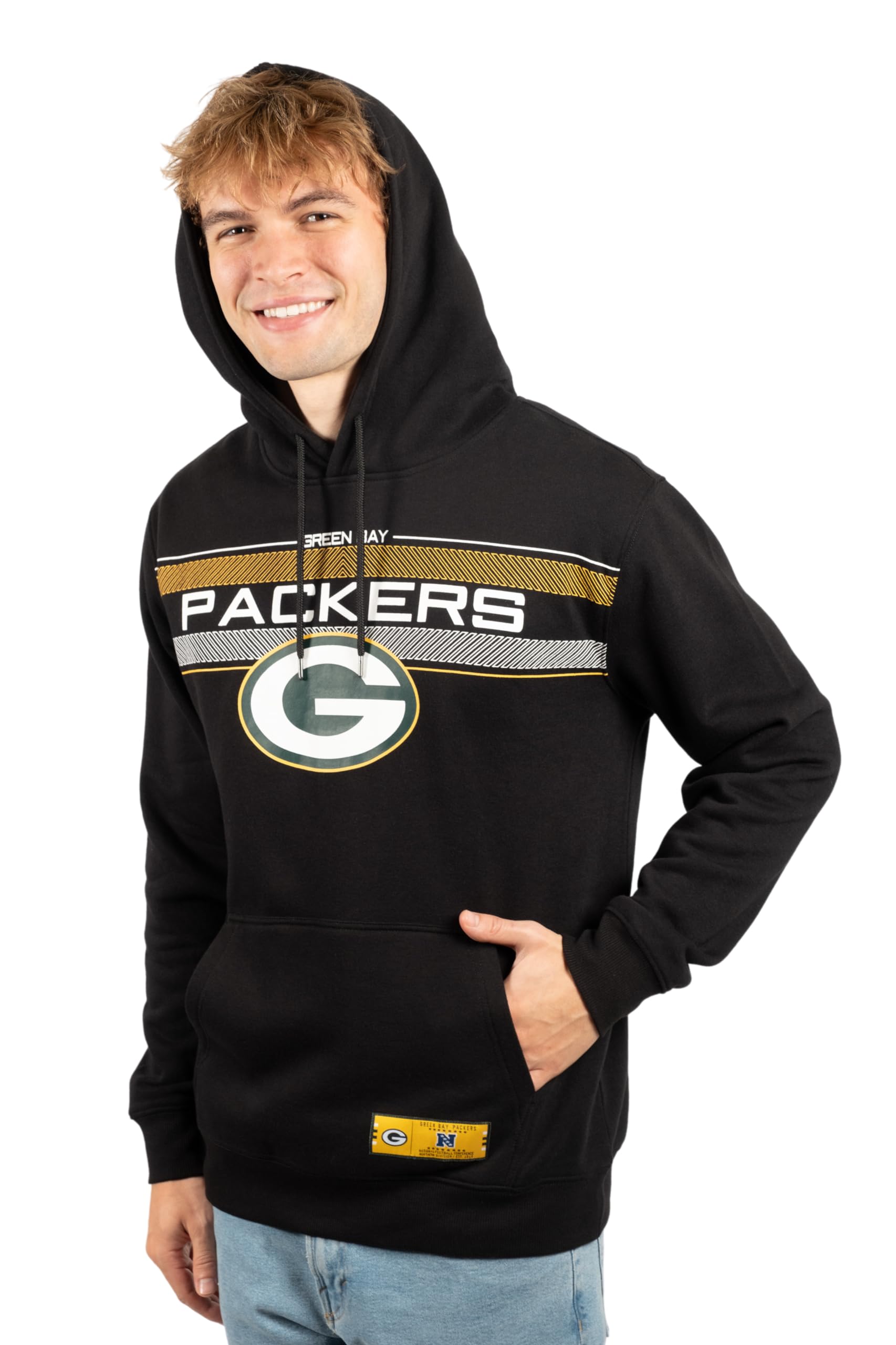 Ultra Game NFL Green Bay Packers Mens Super Soft Supreme Pullover Hoodie Sweatshirt|Green Bay Packers