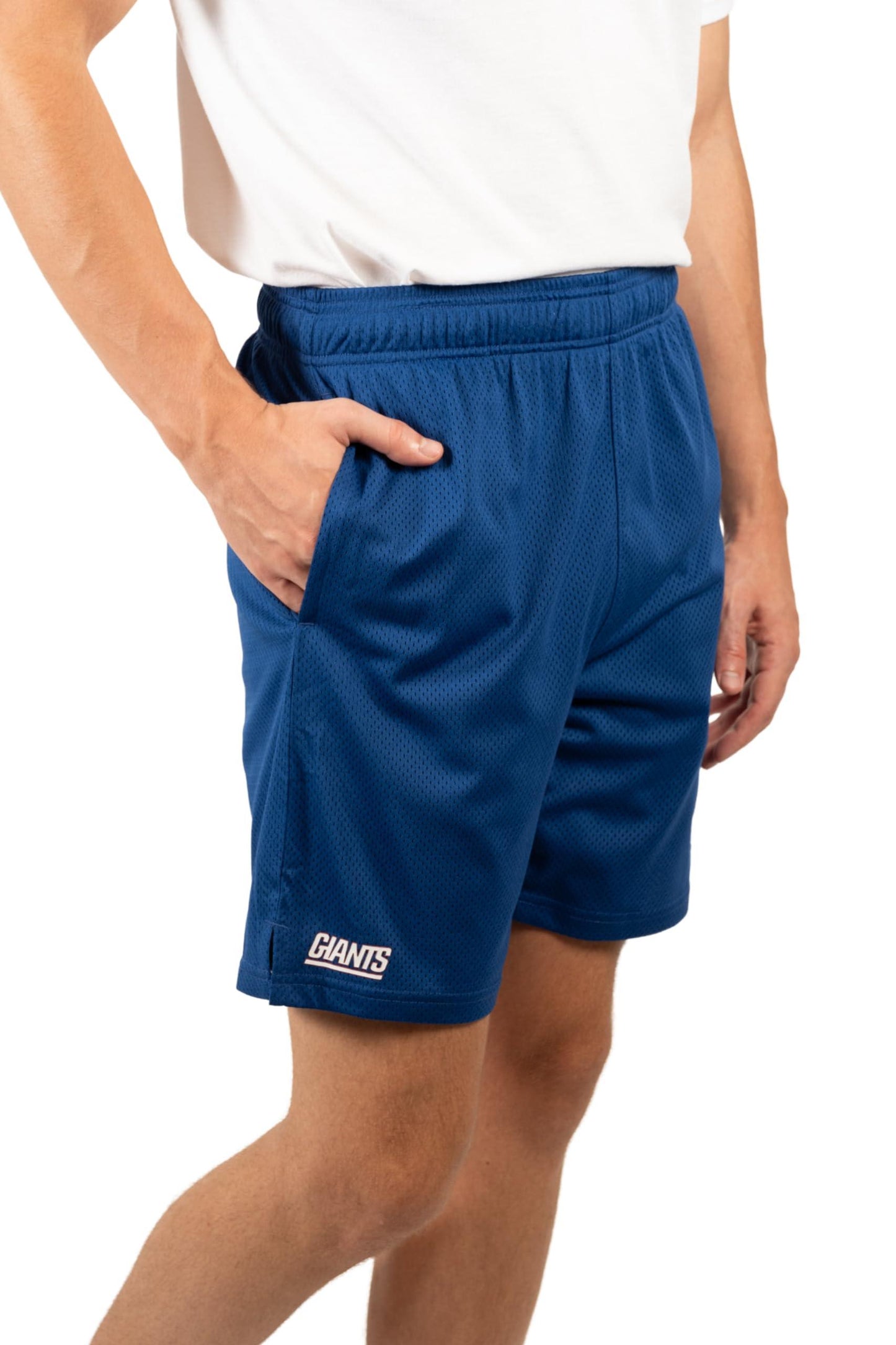 Ultra Game NFL New York Giants Mens 7 Inch Soft Mesh Active Training Shorts|New York Giants - UltraGameShop