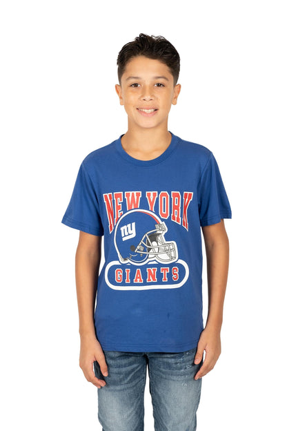 Ultra Game NFL New York Giants Youth Super Soft Game Day Crew Neck T-Shirt|New York Giants - UltraGameShop