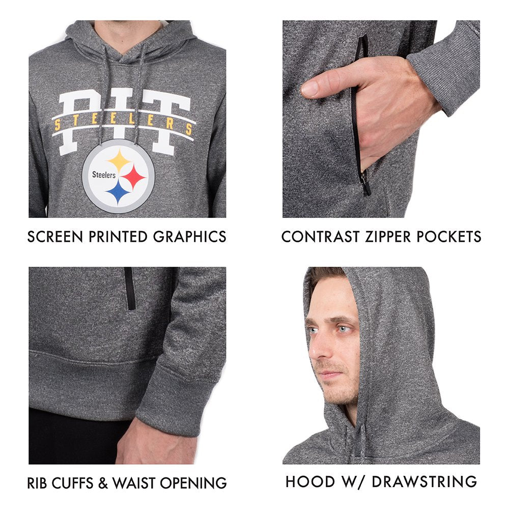 Ultra Game NFL Los Angeles Rams Mens Soft Fleece Hoodie Pullover Sweatshirt With Zipper Pockets|Los Angeles Rams - UltraGameShop