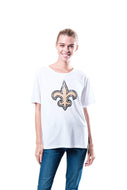 Ultra Game NFL New Orleans Saints Womens Soft Vintage Distressed Graphics Jersey Tee Shirt|New Orleans Saints
