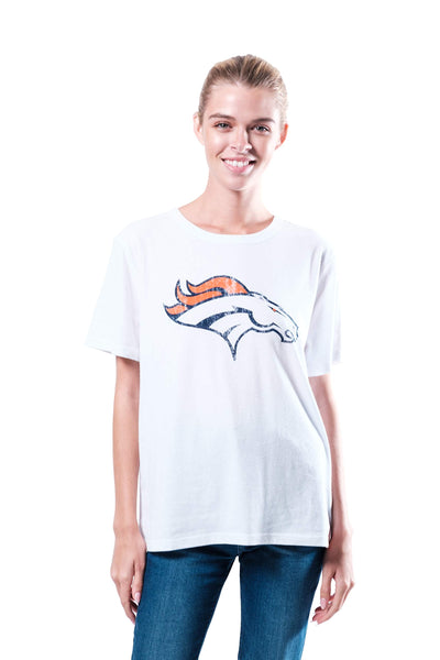 Ultra Game NFL Denver Broncos Womens Soft Vintage Distressed Graphics Jersey Tee Shirt|Denver Broncos
