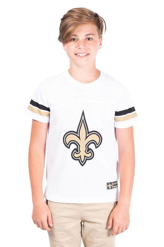 Ultra Game NFL New Orleans Saints Youth Soft Mesh Vintage Jersey T-Shirt|New Orleans Saints - UltraGameShop