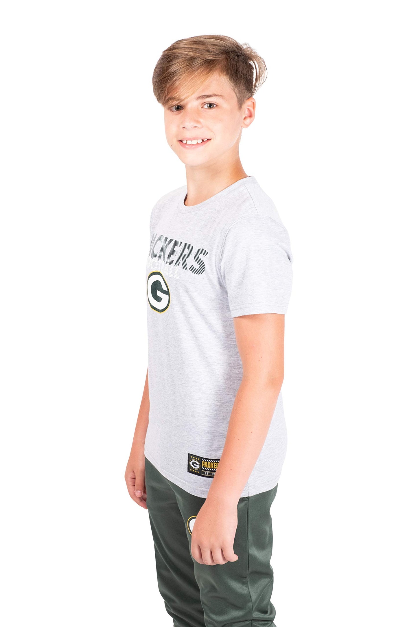 Ultra Game NFL Green Bay Packers Youth Active Crew Neck Tee Shirt|Green Bay Packers - UltraGameShop