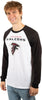 Ultra Game NFL Mens Super Soft Raglan Baseball Long Sleeve T-Shirt| Atlanta Falcons