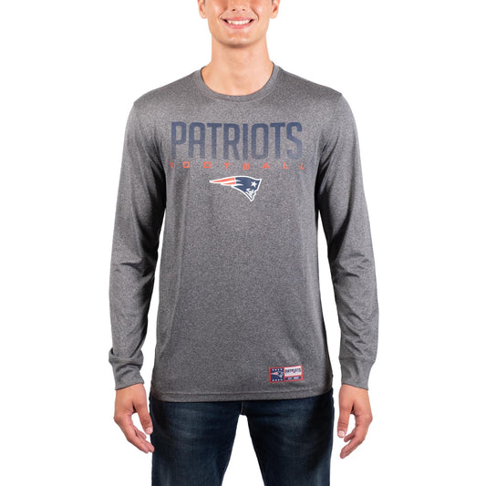 Ultra Game NFL New England Patriots Mens Active Quick Dry Long Sleeve T-Shirt|New England Patriots - UltraGameShop