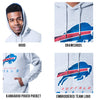 Ultra Game NFL New York Giants Mens Standard French Terry Hoodie Jacket|New York Giants