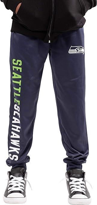 Ultra Game NFL Seattle Seahawks Youth High Performance Moisture Wicking Fleece Jogger Sweatpants|Seattle Seahawks - UltraGameShop