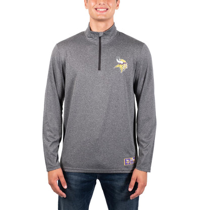 Ultra Game NFL Minnesota Vikings Mens Super Soft Quarter Zip Long Sleeve T-Shirt|Minnesota Vikings - UltraGameShop